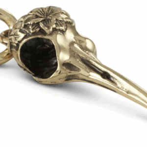 Bronze Hummingbird Skull Pendant with chain ~ Lost Apostle Jewelry