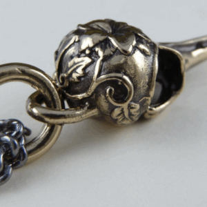 Alternative view of Bronze Hummingbird Skull Pendant with chain ~ Lost Apostle Jewelry