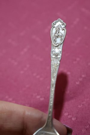 Alternative view of Sterling Spoon ~ Calgary Stampede, Alberta Coat of Arms Souvenir