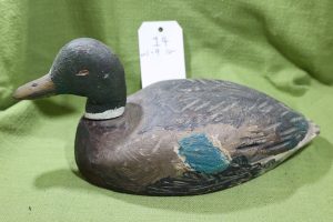 Green Head White Collar Duck Decoy #14- Prince Edward County