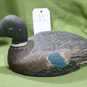 Green Head White Collar Duck Decoy #14- Prince Edward County