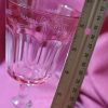 Vintage Pink Wine Goblet with etched ribbon - Image 3