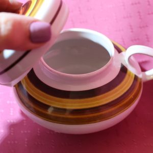 Alternative view of "Mexicana" by Ridgway Ironstone, England - 2 Handled Lidded Pot MCM