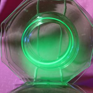 Green Uranium Glass Hexagon Salad/Dessert Plates