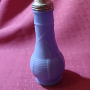 Jeanette Glass Delphite Blue Basket Weave Bottle Shaker