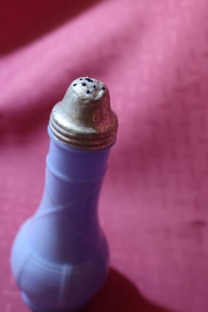 Alternative view of Jeanette Glass Delphite Blue Basket Weave Bottle Shaker