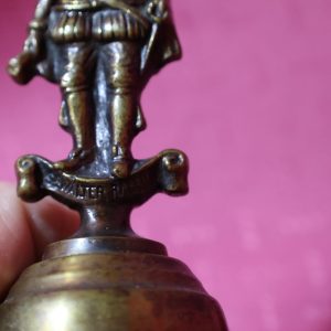 Alternative view of Sir Walter Raleigh Brass Bell - England