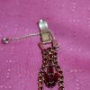 Mid Century Red Rhinestone triple strand on gold bracelet - Image 6