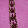 Mid Century Red Rhinestone triple strand on gold bracelet - Image 3