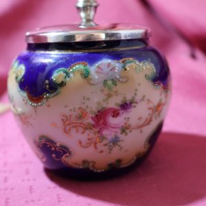 Hand-painted Japanese 19th C Jam or Honey Pot c1890-1920