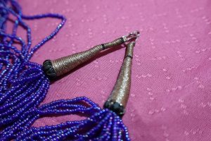 Alternative view of Torsade Royal Blue Glass Beaded Hand Crafted Necklace
