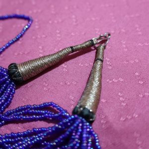 Alternative view of Torsade Royal Blue Glass Beaded Hand Crafted Necklace