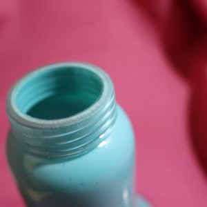 Alternative view of Turquoise Glass Black Sailboat Design  & 3 Footed Sugar Shaker