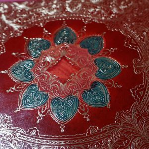 Alternative view of Florentine Designed Red Leather Embossed Hand Tooled Vintage Purse ~ Italy