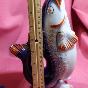 Alternative view of Cobalt Blue "Fish Family"  Decanter Carafe  Drinking Set ~ Soviet Russia ~ Ukraine